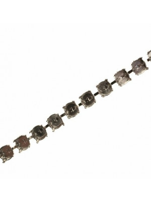 Catena porta strass, 8,2 mm. (SS39), base Argentato Rodio