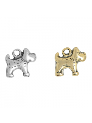 Ciondolo a forma di Cane stilizzato, 12x14mm.