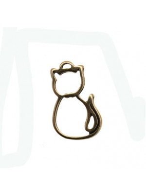 Ciondolo a forma di gatto stilizzato, 16x25 mm.