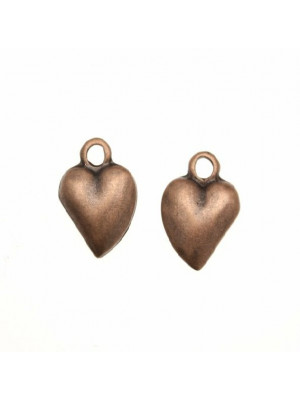 Ciondolo a forma di cuore bombato curvo 10 mm.