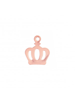 Ciondolo a forma di Corona, piatto, liscio, 13x11 mm.