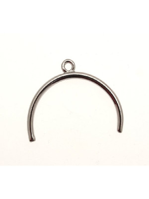 Tubo curvo con anellino al centro 35x23 mm.
