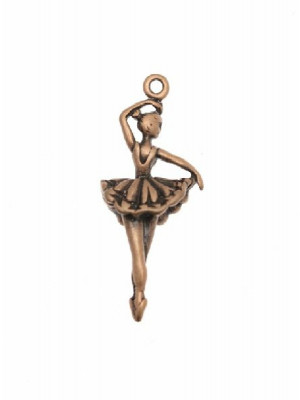Ciondolo a forma di ballerina bombata grande 13x28 mm.