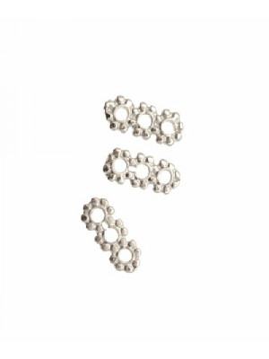 Distanziatore piatto lavorato a margherita per 3 fili 10 mm.