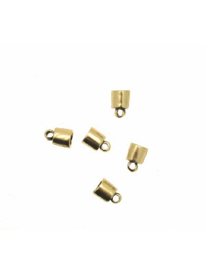 Terminale per cordoncini a forma di tubo liscio con anello finale, 8x12 mm.