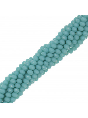 Filo di Cipollotti in Cristallo, 3,5x2,5mm., colore TURCHESE SCURO PERLATO