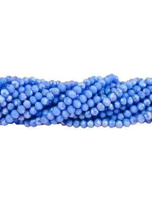 Filo di Cipollotti in Cristallo, 3,5x2,5mm., colore Zaffiro chiaro Listrato