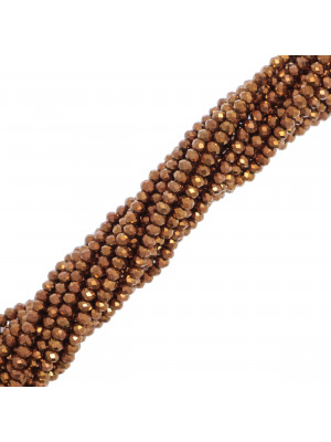 Filo di Cipollotti in Cristallo, 3,5x2,5 mm., colore BRONZO METAL