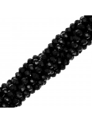 Filo di Cipollotti in Cristallo, 4x3 mm., colore NERO