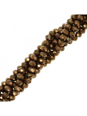 Filo di Cipollotti in Cristallo, 4x3 mm., colore BRONZO METAL