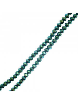 Filo di Cipollotti in Cristallo, 4x3 mm., colore METAL VERDE