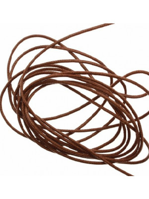 Cordoncino in cotone cerato, spessore 1 mm, colore Marrone