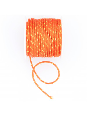 Cordoncino tubolare intrecciato, sintetico, diametro 2 mm., colore MULTICOLOR ARANCIO+GIALLO