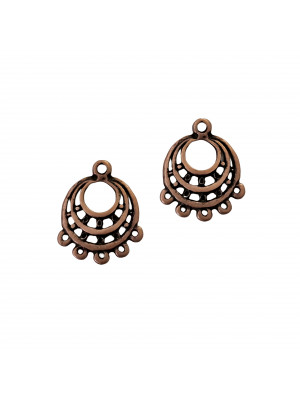 Base per orecchino a forma di tre cerchi concentrici, larga 20 mm., lunga 24 mm.