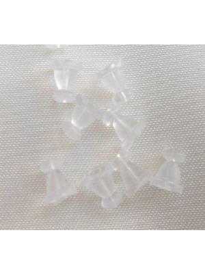 Fermino per orecchino in gomma, 6x5 mm.