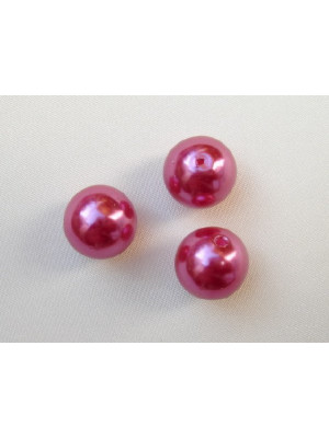 Perla effetto perlato in resina liscia colore Fucsia