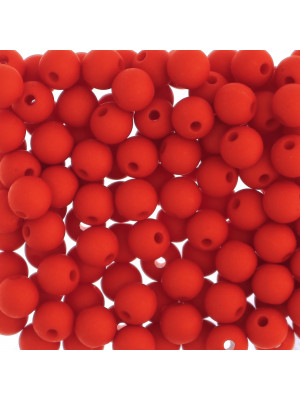 Confezione da 80 pezzi di Palline lisce opache in resina, da 6 mm., colore Rosso