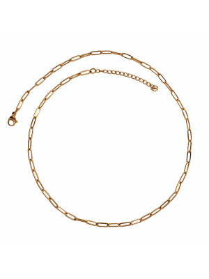 Collana in Acciaio Piatta Ovale lunga 42 cm