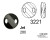Swarovski Twist Sew-on Stone JET - 3221