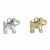 Ciondolo a forma di Cane stilizzato, 12x14mm.