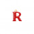  Ciondolo a forma di lettera "R", smaltato Rosso, 11x14 mm.