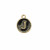  Ciondolo a forma di medaglia tonda con lettera "J", smaltata Nera, 12x14 mm.