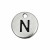  Ciondolo a forma di medaglia tonda con lettera "N", diametro 12 mm.