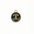  Ciondolo a forma di medaglia tonda con lettera "T", smaltata Nera, 12x14 mm.