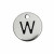  Ciondolo a forma di medaglia tonda con lettera "W", diametro 12 mm.