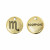 Ciondolo segno zodiacale "Scorpione", colore Oro Anticato, diametro 12 mm.