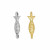 Distanziatore forma di PESCE con due anelli, misura 20x6 mm.