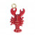 Ciondolo smaltato a forma di Aragosta 10x22 mm. Colore smalto: Rosso