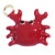 Ciondolo a forma di Granchio, smaltato Rosso, 12x14 mm.,base in Ottone