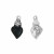 Ciondolo Cuore con Fiamma, 10x21mm., colore Nero