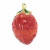 Ciondolo a forma di Fragola in Vetro colore rosso e verde, 13x22 mm., base Oro Lucido