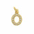 Ciondolo a forma di lettera "O", 9x5 mm., strass colore Crsytal, base colore Oro Lucido
