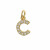 Ciondolo a forma di lettera "C", 9x6 mm., strass colore Crsytal, base colore Oro Lucido