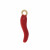 Ciondolo a forma di cornetto, smaltato, 20x5 mm., colore smalto Rosso