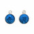 Ciondolo a forma di Medaglia con Santo, 10x13 mm., base Argento Anticato, colore smalto Blu