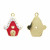 Ciondolo a forma di Casetta di Natale, 26x21 mm., colore smalto Bianco e Rosso