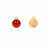 Ciondolo a forma di tondo con SMILE, 10x12 mm., colore Oro Lucido, colore smalto Rosso