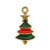 Ciondolo a forma di Albero di Natale smaltato, 22x11 mm., base in Ottone colore Oro Lucido