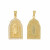 Ciondolo a Medaglia con Madonna, 30x17 mm., base Oro Lucido, colore strass Crystal