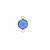 Elemento a due anelli, 17x11 mm., in colore Oro Lucido con pietra tonda centrale Capri Blue