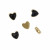 Distanziatore Cuore smaltato, 8x8 mm., base Oro Lucido, colore smalto Nero