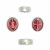 Distanziatore ovale con Santo, 8x10 mm., base Argento Anticato, colore smalto Rosso Amaranto
