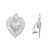 Clip a Cuore Sacro, 20x23mm., CONF. 2 PZ.