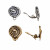 Clips tonda, lavorata a spirale, 14x18 mm., CONF.2 PZ
