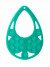 Filigrana a goccia, in resina, 57x77 mm., color Verde acqua