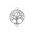 Elemento a doppio anello, in Acciaio, a forma di Albero della Vita, 19x15mm.